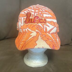 VINTAGE TAMPA BAY 🏈BUCCANEERS Orange Tropical Leaf Cap*Shows signs of wear*Zubaz